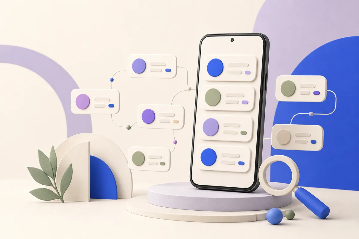 Иллюстрация клиентской базы Mnemyra на Android